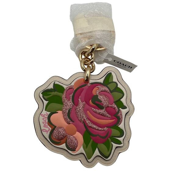 NWT COACH Rose Bag Charm / Signature - Picture 1 of 4